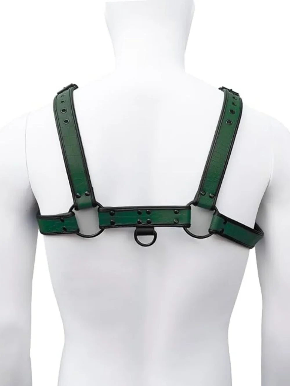 Alligator Grain PU Mens Harness Leather Suspenders Belt Adjustable Shoulder Stra